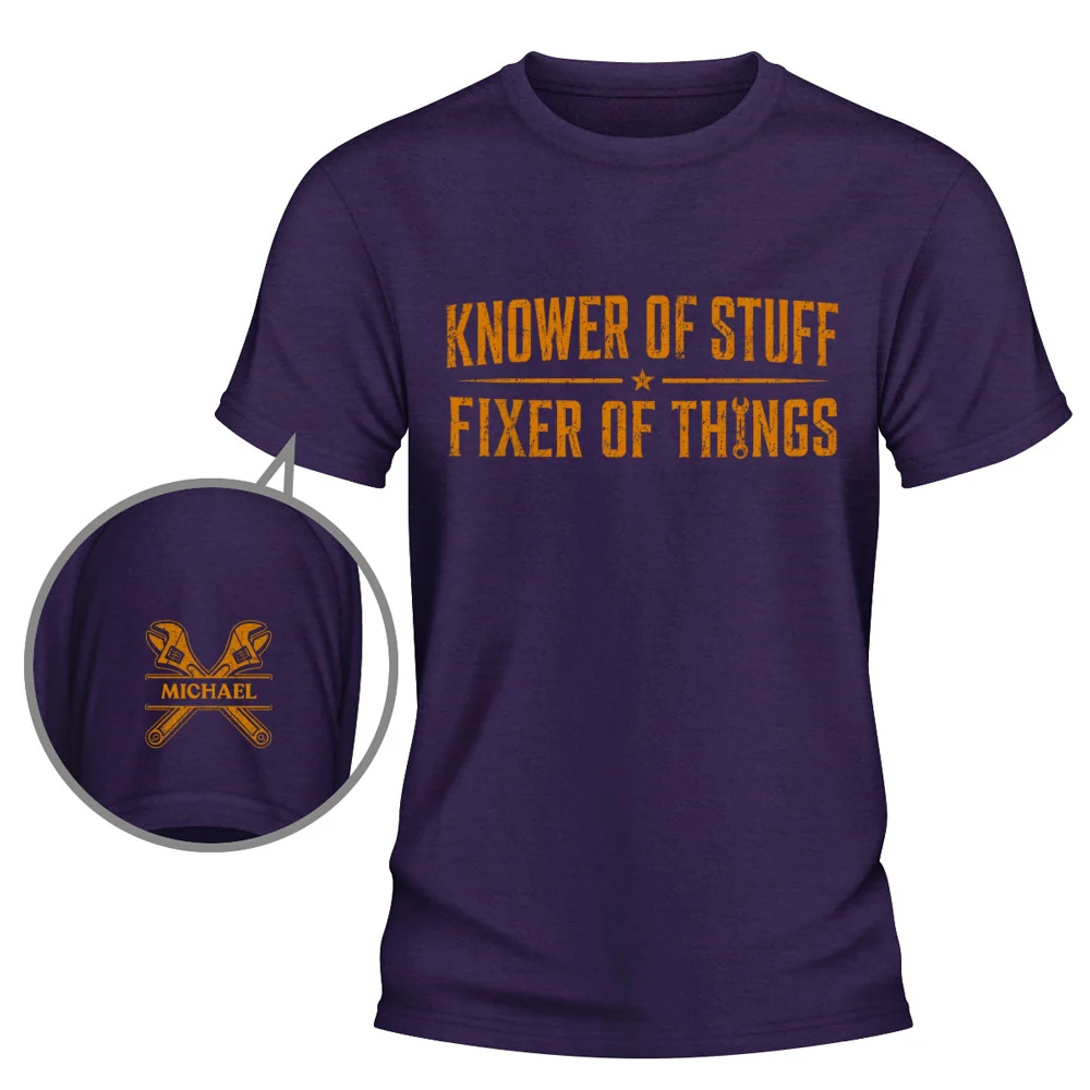 Knower And Fixer - Personalized Custom Shirt With Design On Sleeve - Image 10