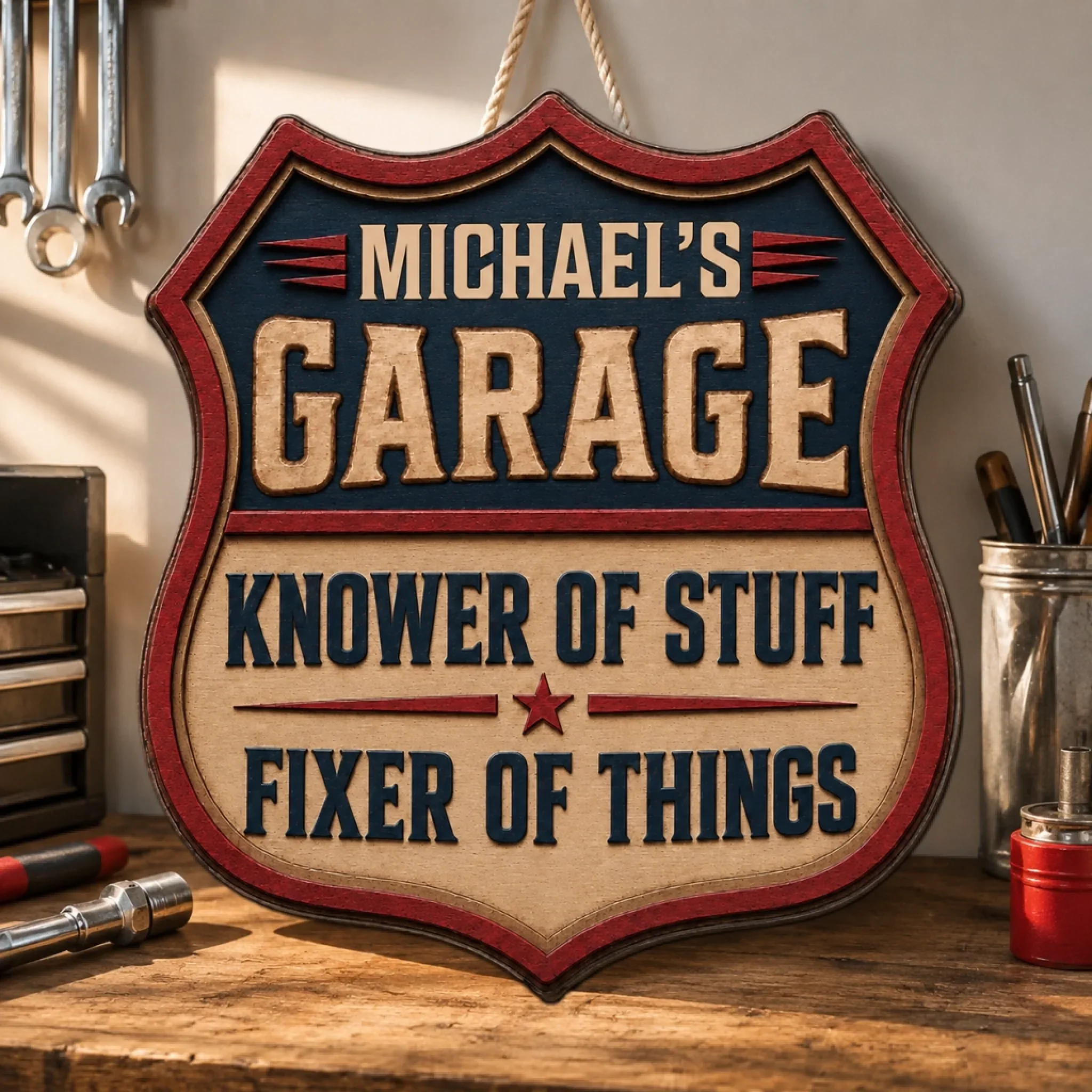 Knower And Fixer - Personalized Custom Wood Sign - Image 2