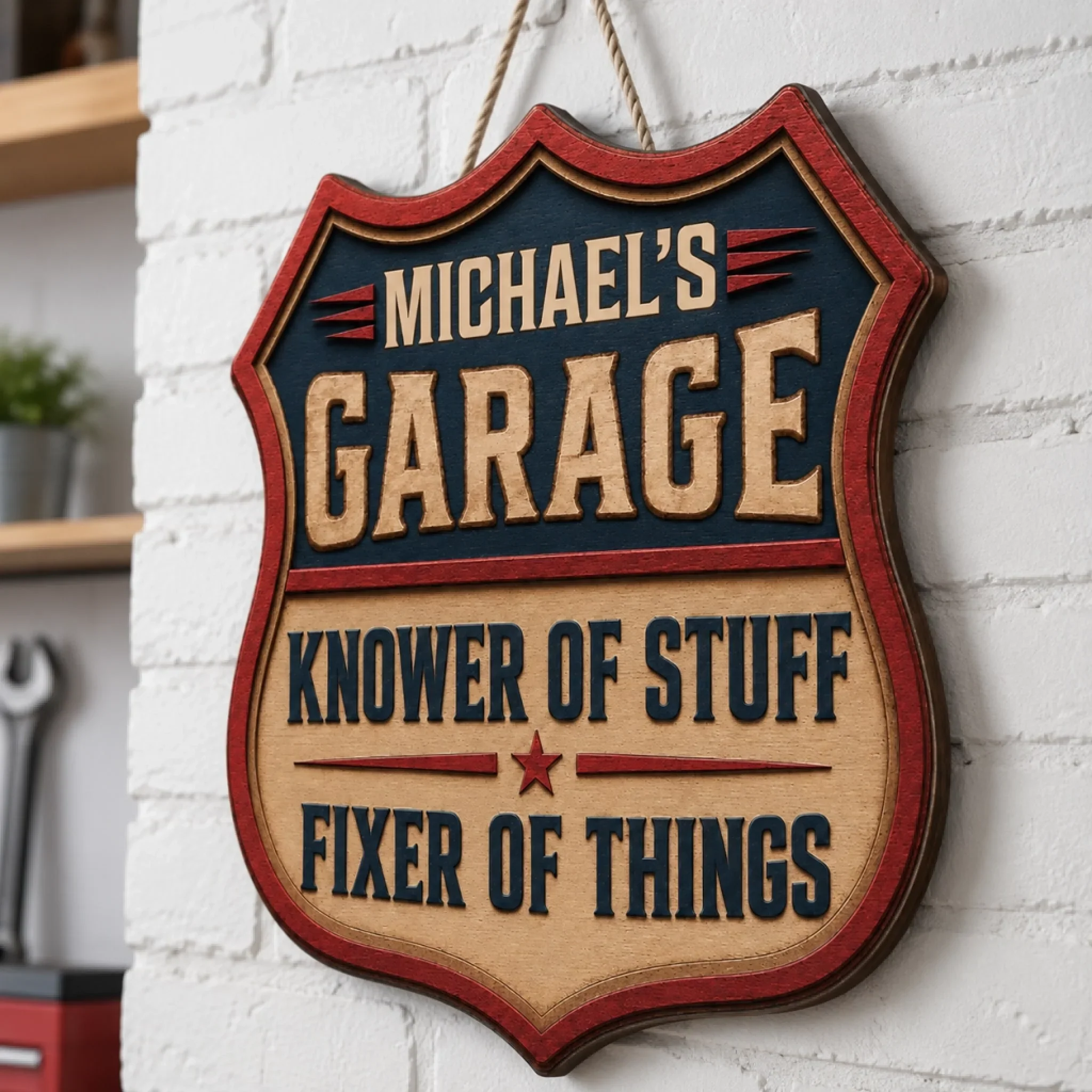 Knower And Fixer - Personalized Custom Wood Sign - Image 4