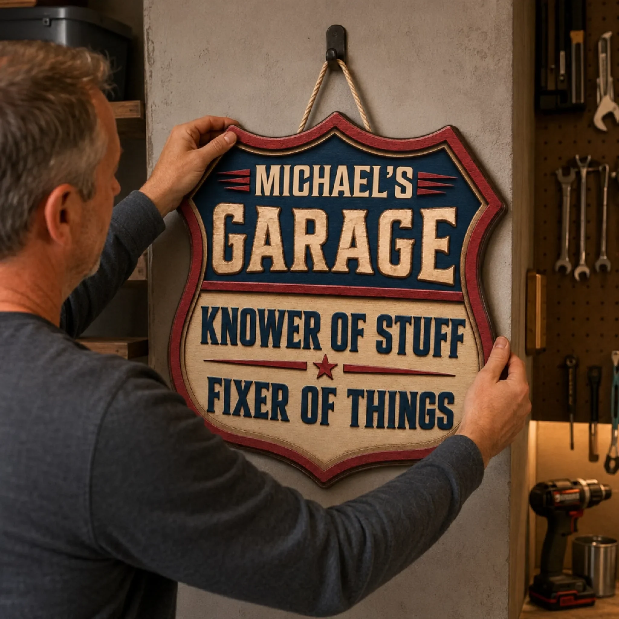 Knower And Fixer - Personalized Custom Wood Sign - Image 5