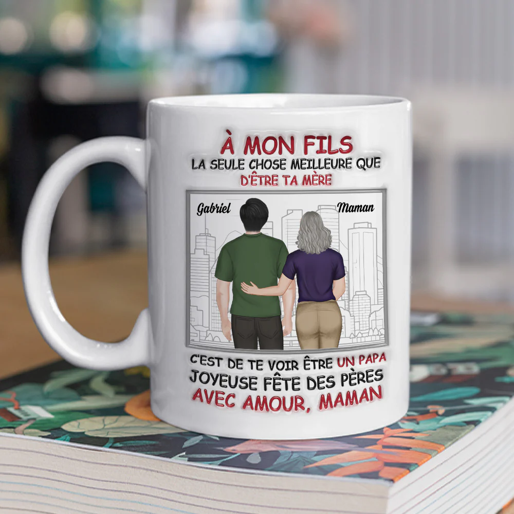 La paternité vous va bien - Mug personnalisé avec effet gonflé 3D - Image 3