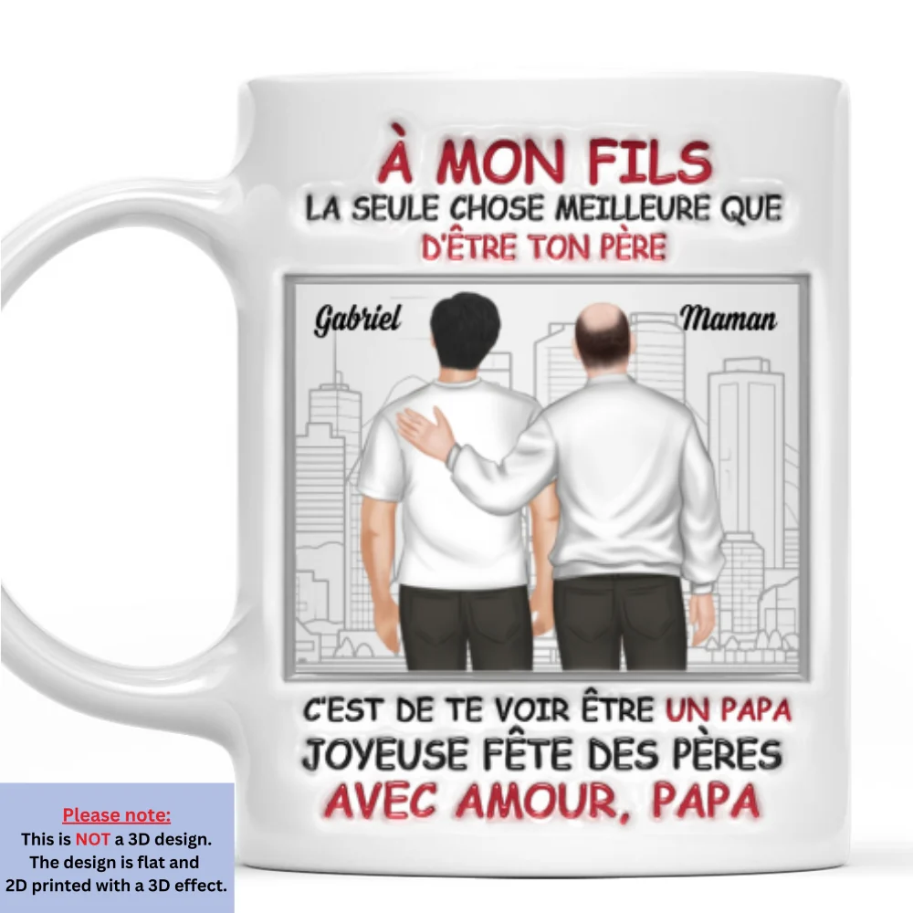 La paternité vous va bien - Mug personnalisé avec effet gonflé 3D - Image 6