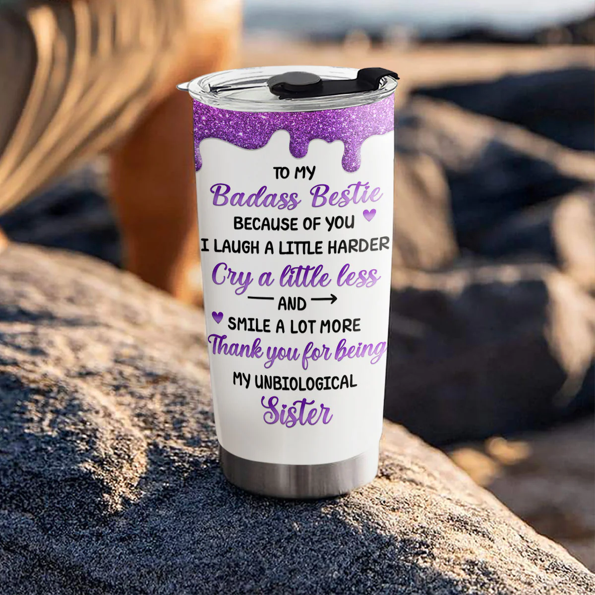 Laugh More And Cry Less - Personalized Custom Tumbler - Image 5
