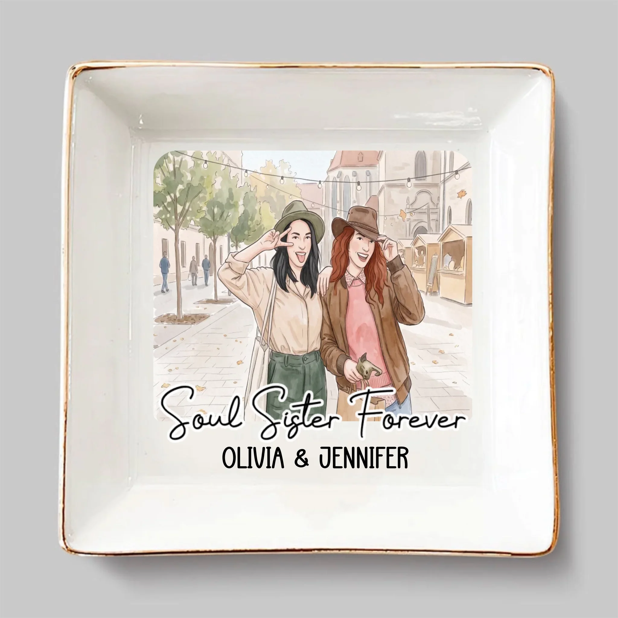 Laughing Together - Personalized Custom Jewelry Dish - Image 6