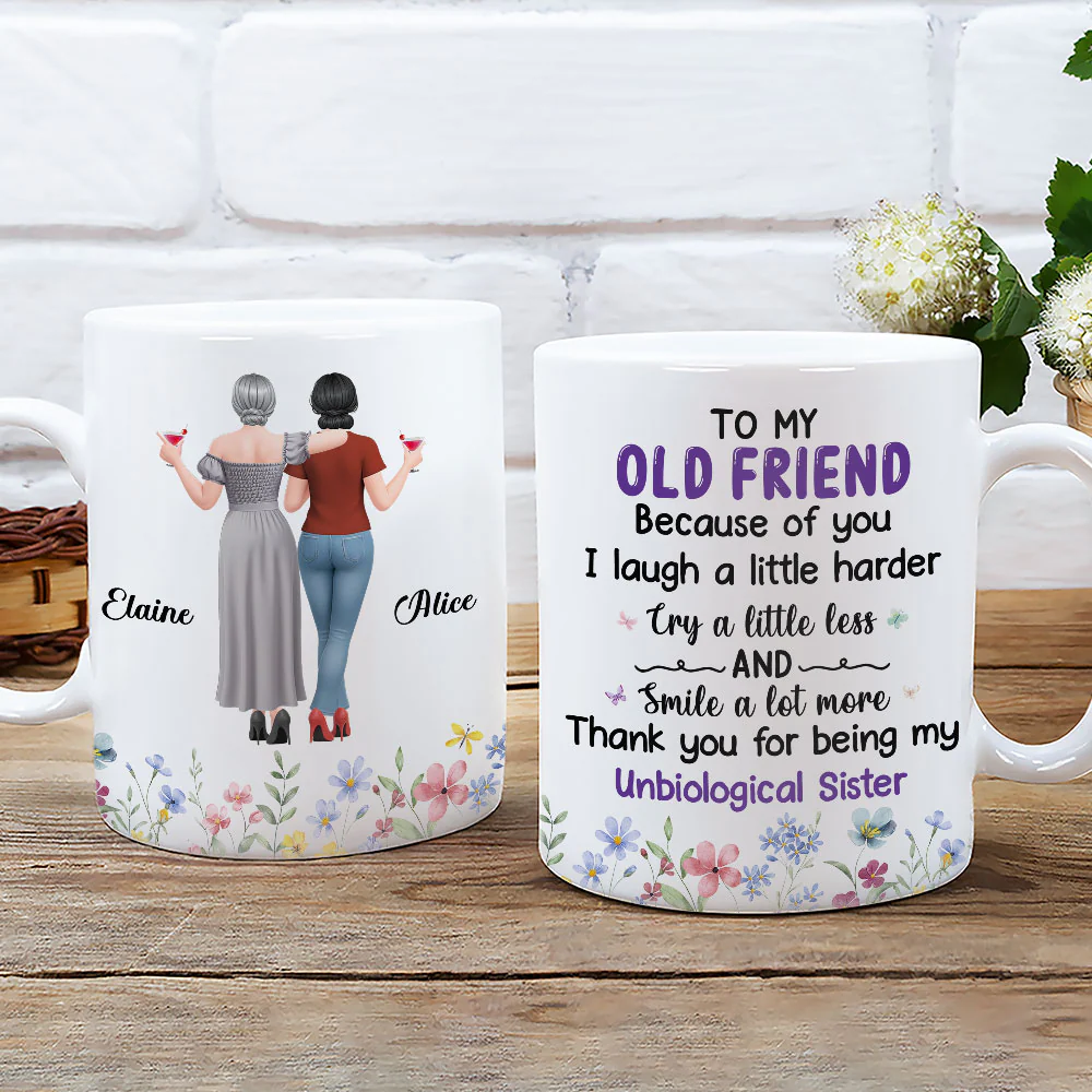 Laughter And Love Friendship - Personalized Custom Coffee Mug - Image 3