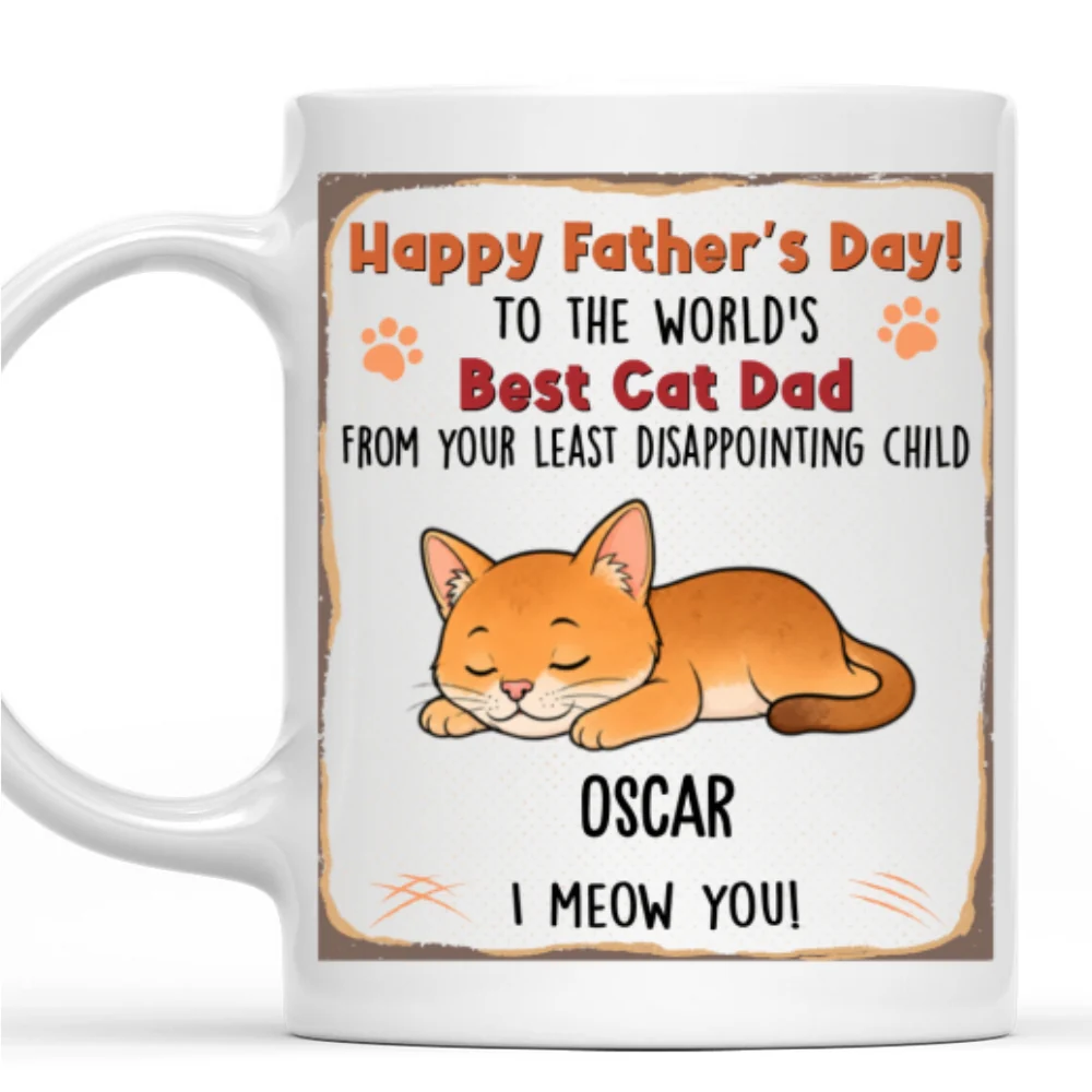 Least Disappointing Cat - Personalized Custom Coffee Mug - Image 8