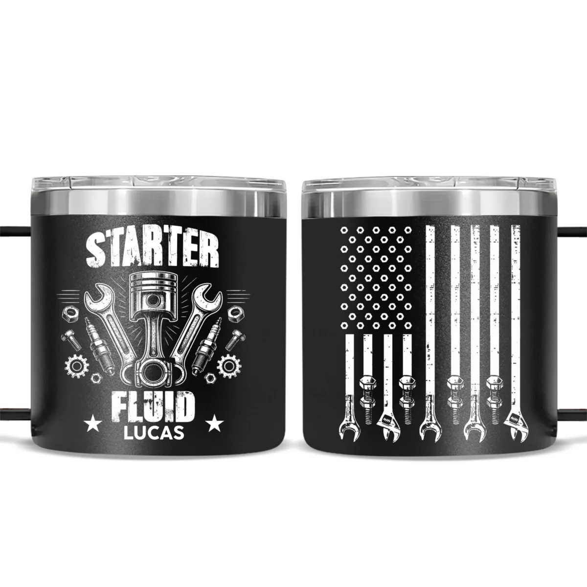 Legendary Wrench Master - Personalized Custom 14oz Stainless Steel Tumbler With Handle - Image 6