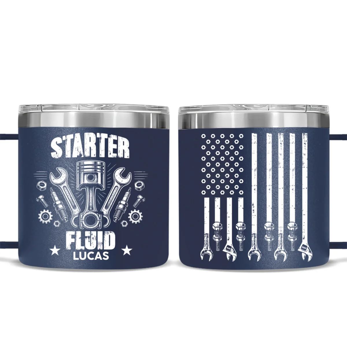 Legendary Wrench Master - Personalized Custom 14oz Stainless Steel Tumbler With Handle - Image 7