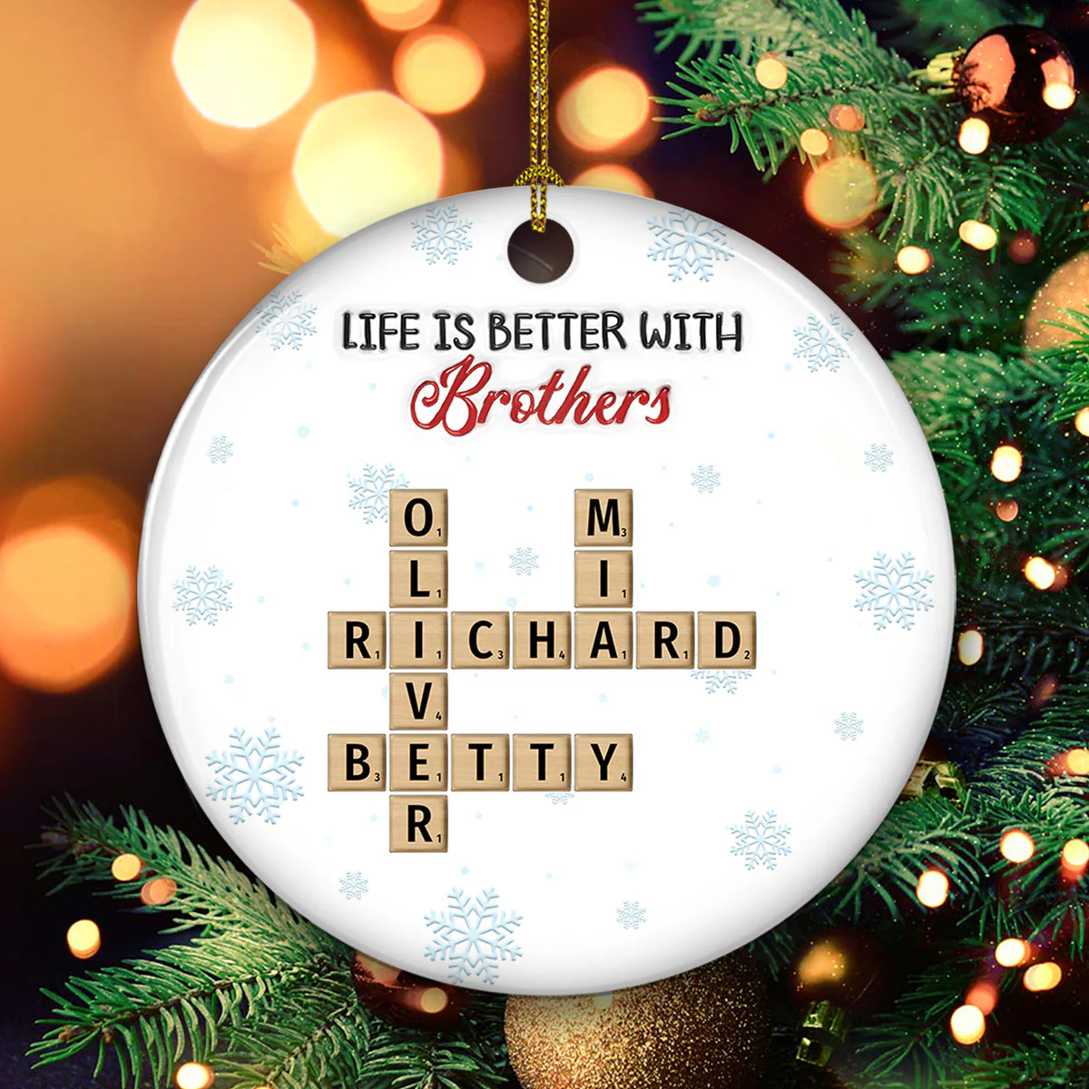 Life Is Better With Sisters - Personalized Custom 3D Inflated Effect Ceramic Ornament - Image 3