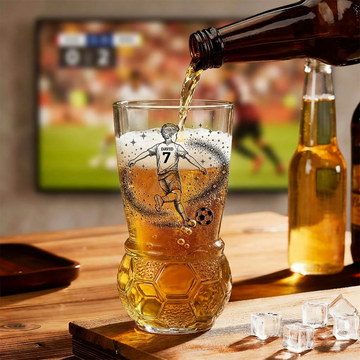 Life Is Better With Soccer - Personalized Custom Football Beer Glass - Image 4