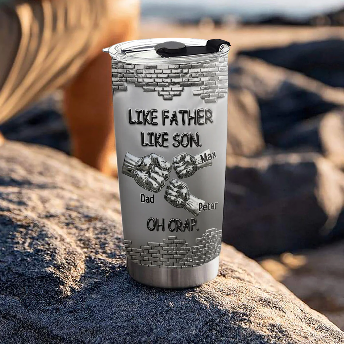 Like Father Like Son Oh Crap - Personalized Custom Tumbler - Image 3