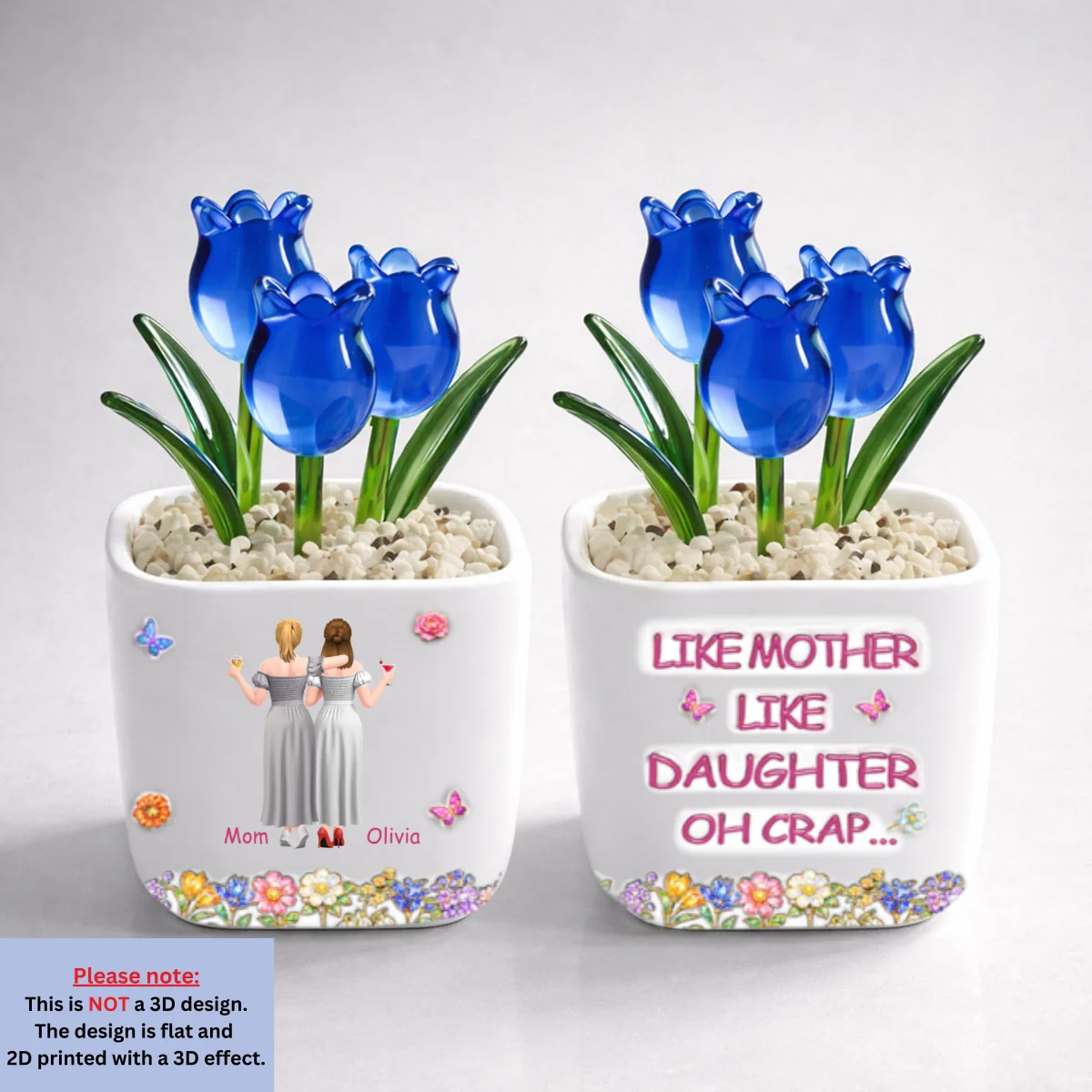 Like Mother Like Daughter - Personalized Custom Glass Everlasting Tulips - Image 6