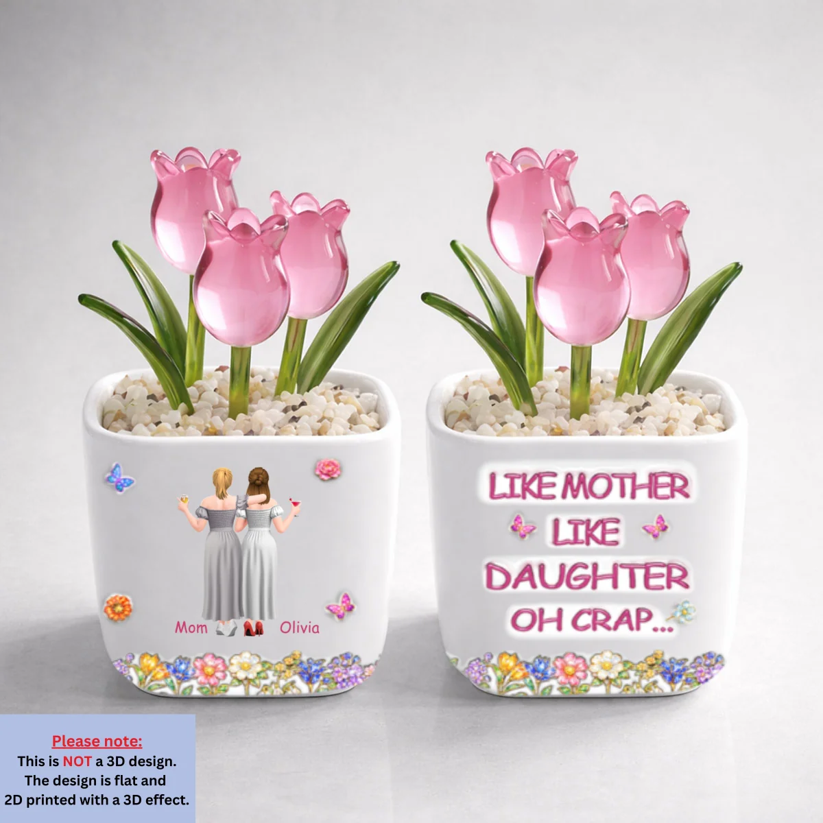Like Mother Like Daughter - Personalized Custom Glass Everlasting Tulips - Image 7