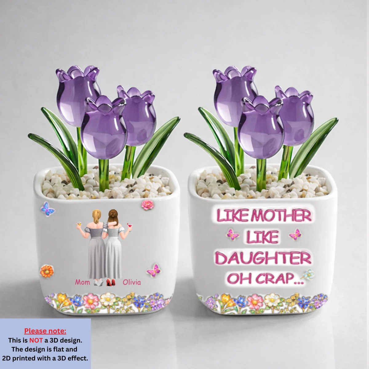 Like Mother Like Daughter - Personalized Custom Glass Everlasting Tulips - Image 8