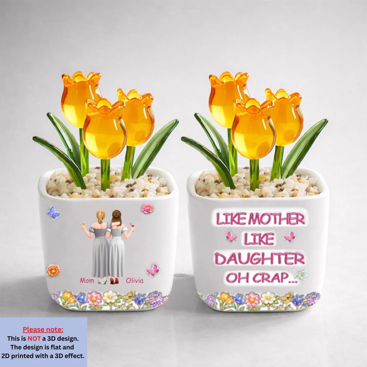 Like Mother Like Daughter - Personalized Custom Glass Everlasting Tulips - Image 9