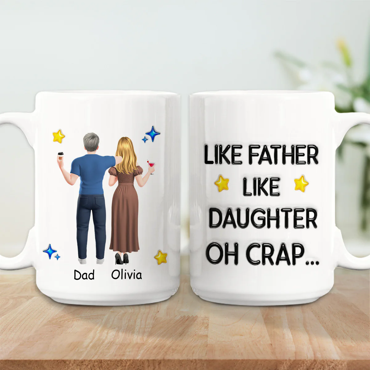 Like You Like Me Father Version - Personalized Custom 3D Effect Mug - Image 5