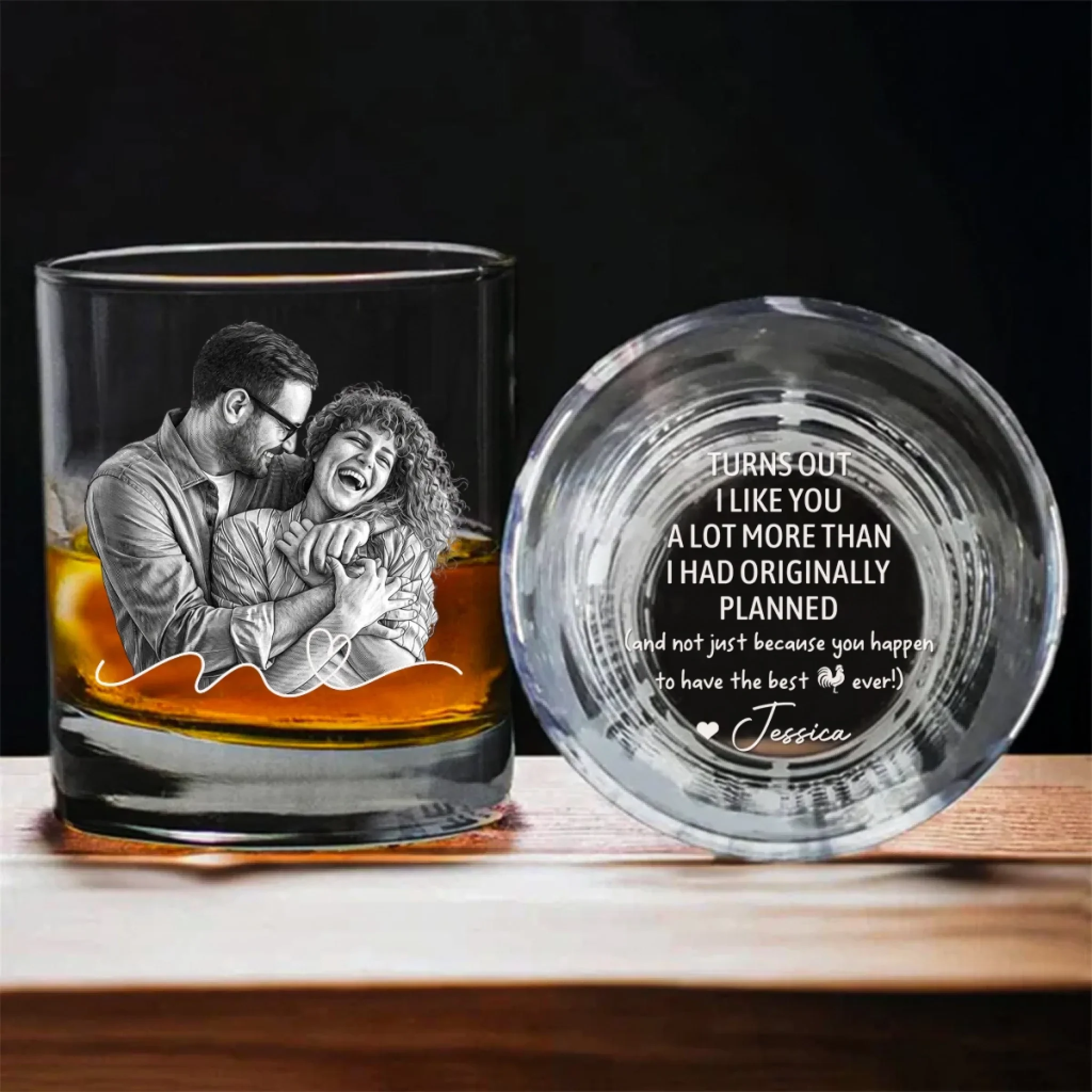 Like You More Than I Had Planned - Personalized Custom Engraved Whiskey Glass - Image 5