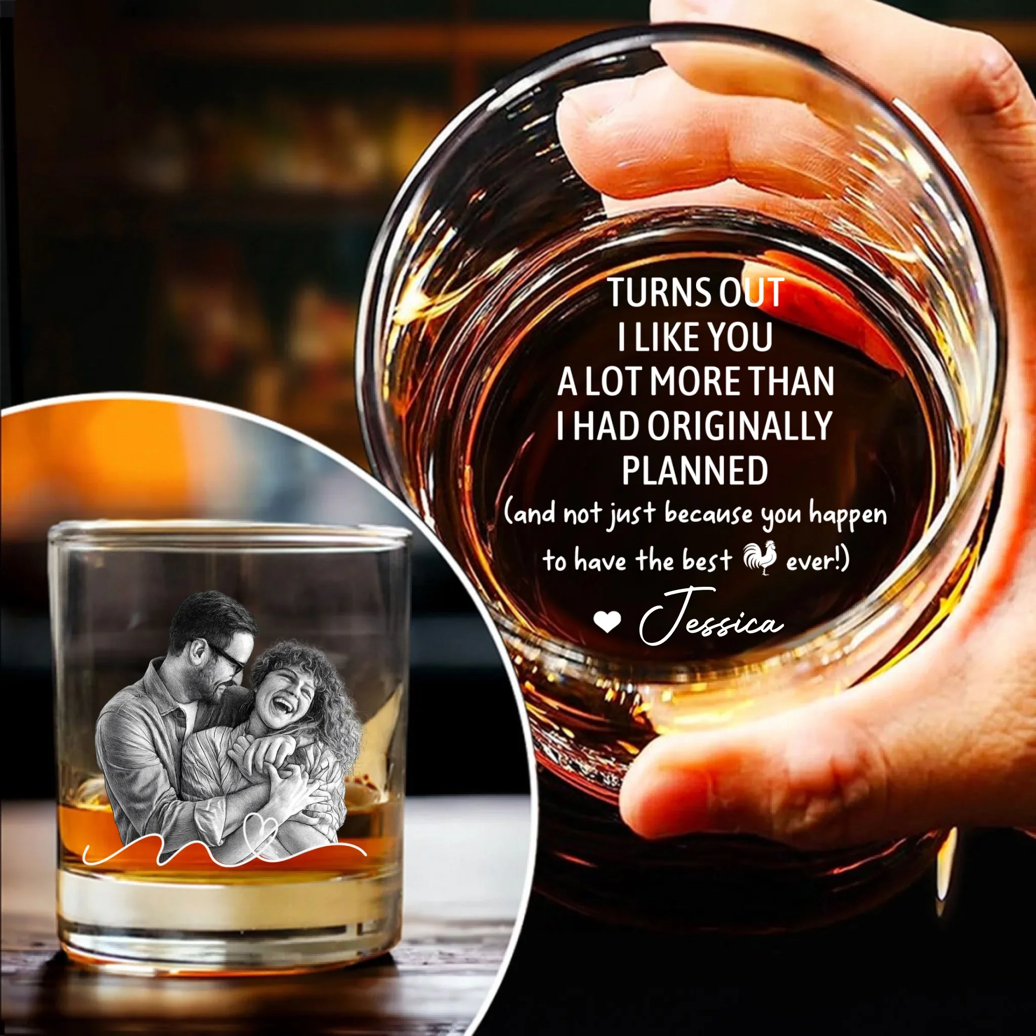 Like You More Than I Had Planned - Personalized Custom Engraved Whiskey Glass - Image 8