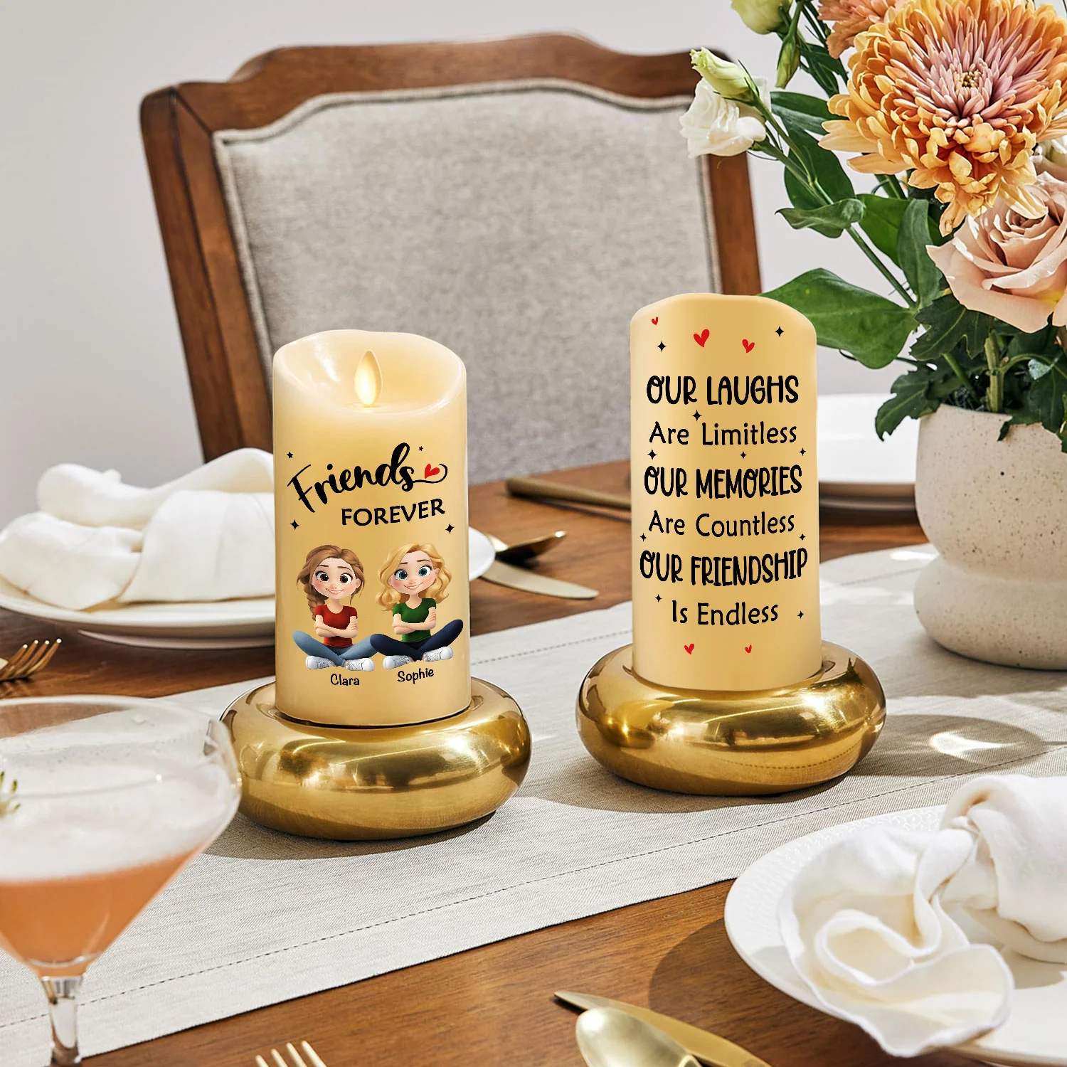 Limitless Friendship Glow - Personalized Custom LED Candle - Image 4
