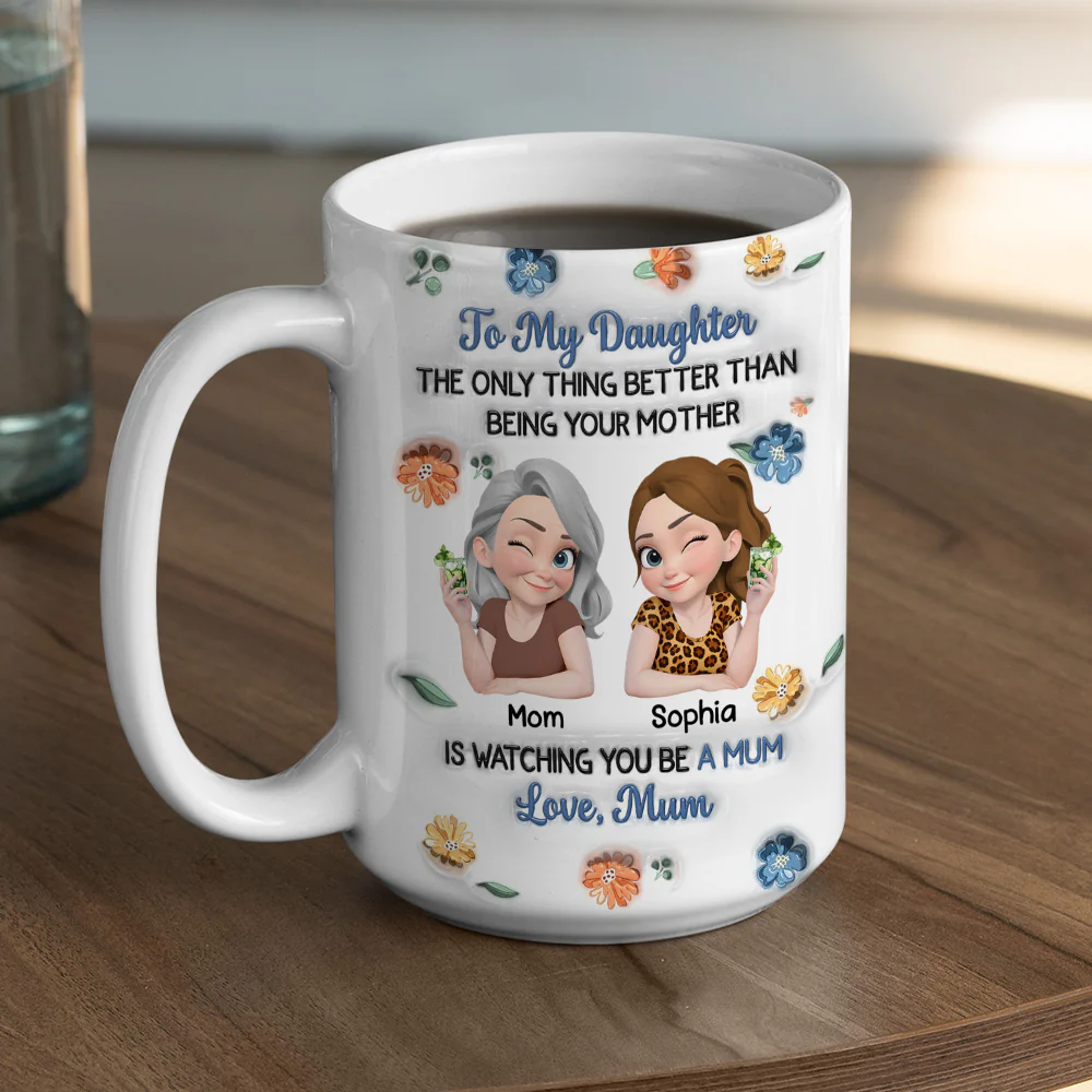 Linked Together Blue Cartoon - Personalized Custom 3D Inflated Effect Mug - Image 5