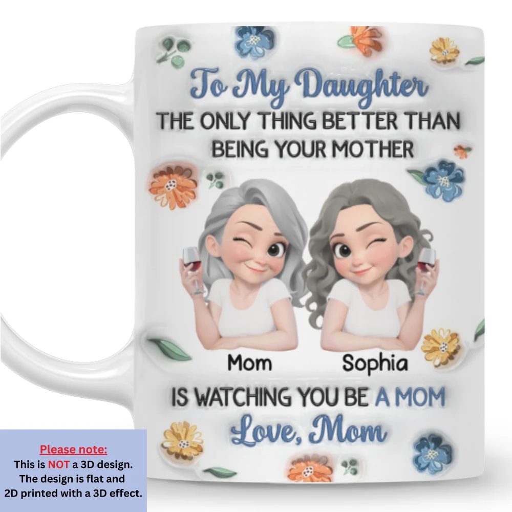 Linked Together Blue Cartoon - Personalized Custom 3D Inflated Effect Mug - Image 6