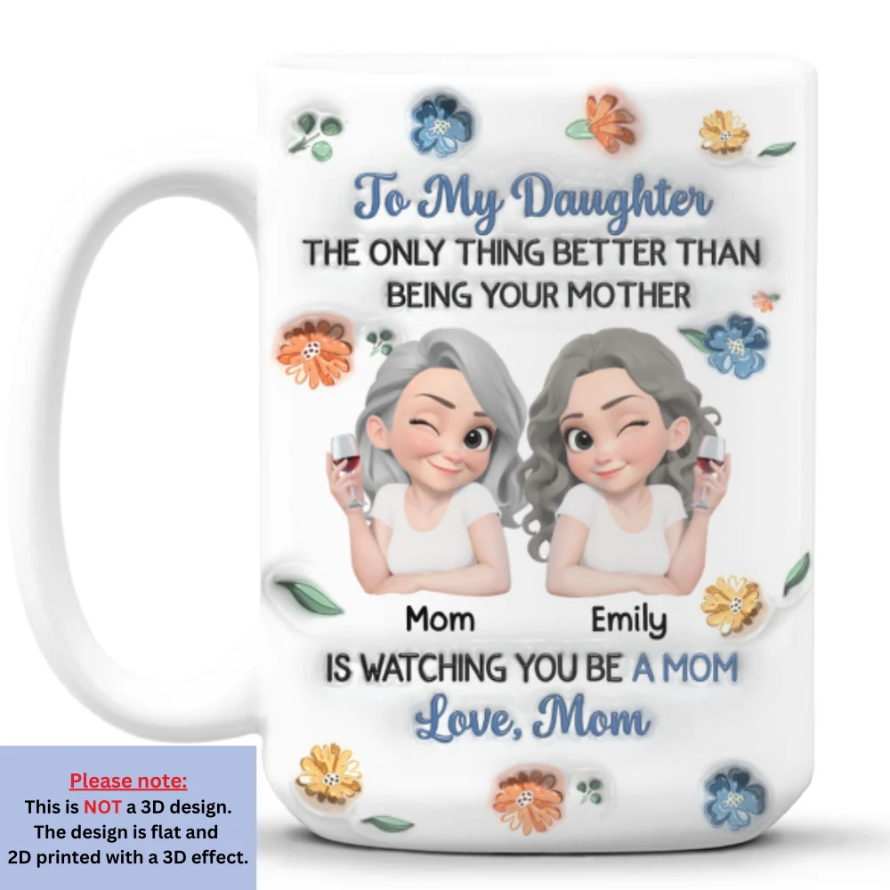 Linked Together Blue Cartoon - Personalized Custom 3D Inflated Effect Mug - Image 7