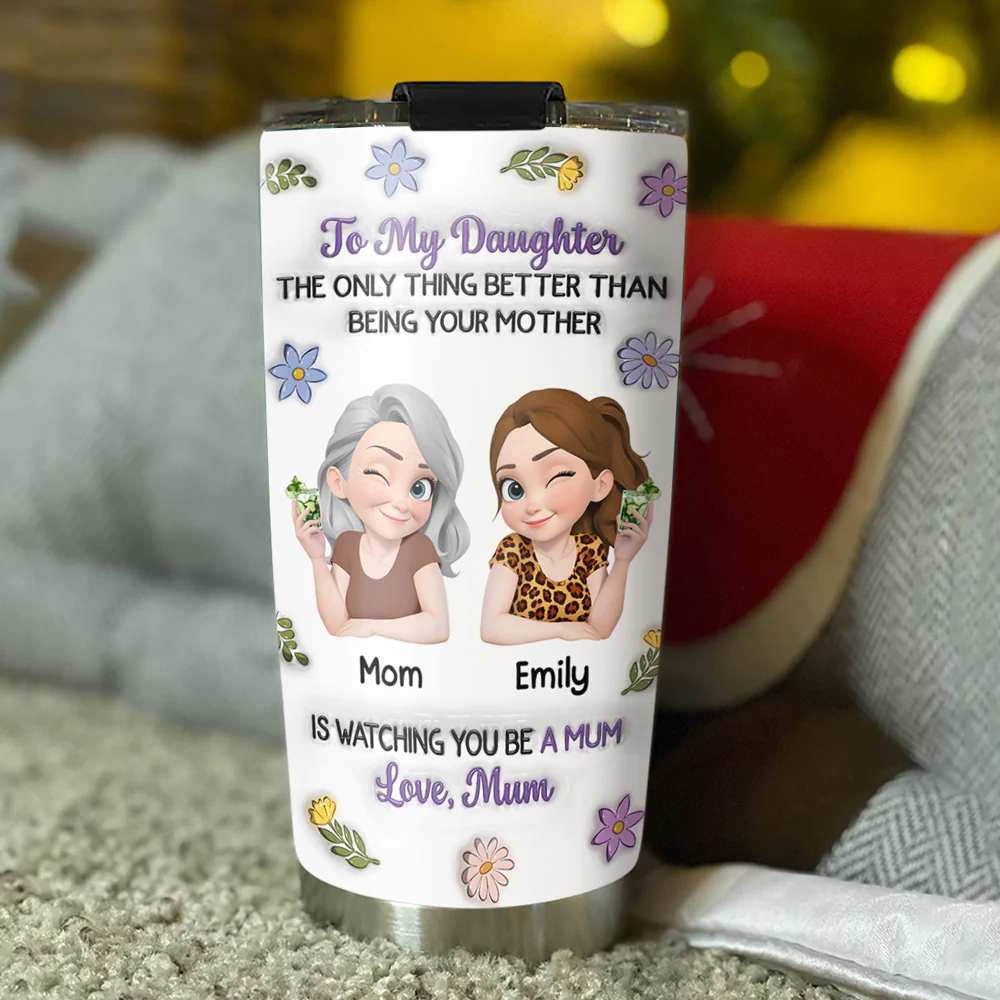 Linked Together Cartoon - Personalized Custom 3D Inflated Effect Tumbler - Image 3