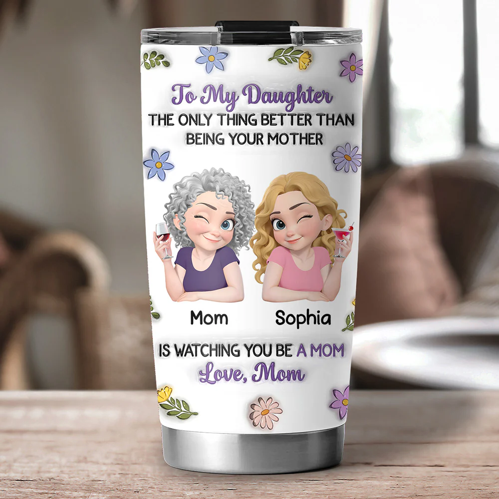 Linked Together Cartoon - Personalized Custom 3D Inflated Effect Tumbler - Image 4