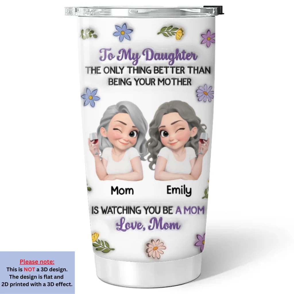 Linked Together Cartoon - Personalized Custom 3D Inflated Effect Tumbler - Image 6