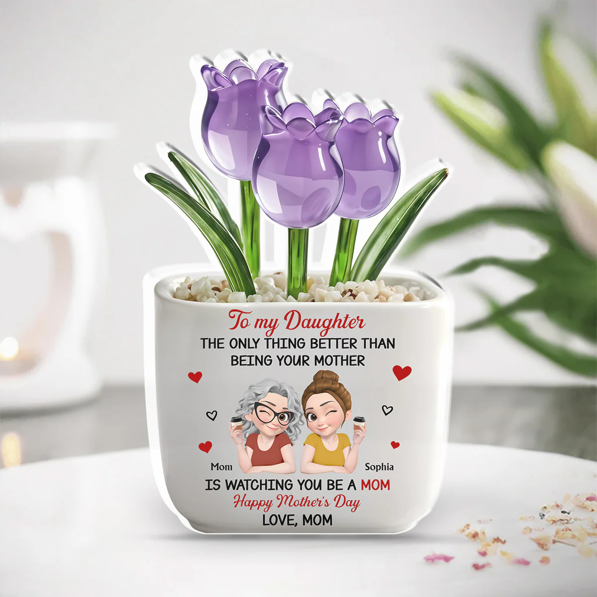 Linked Together Cartoon - Personalized Custom Acrylic Plaque