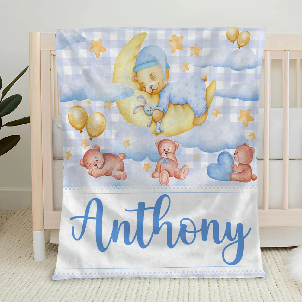 Little Bear - Personalized Custom Fleece Blanket - Image 5