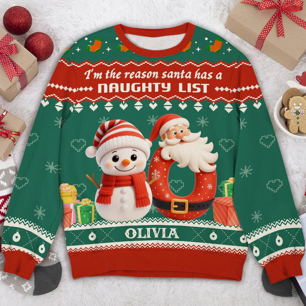 Little One In The Snow - Personalized Custom All-Over-Print Sweatshirt - Image 3