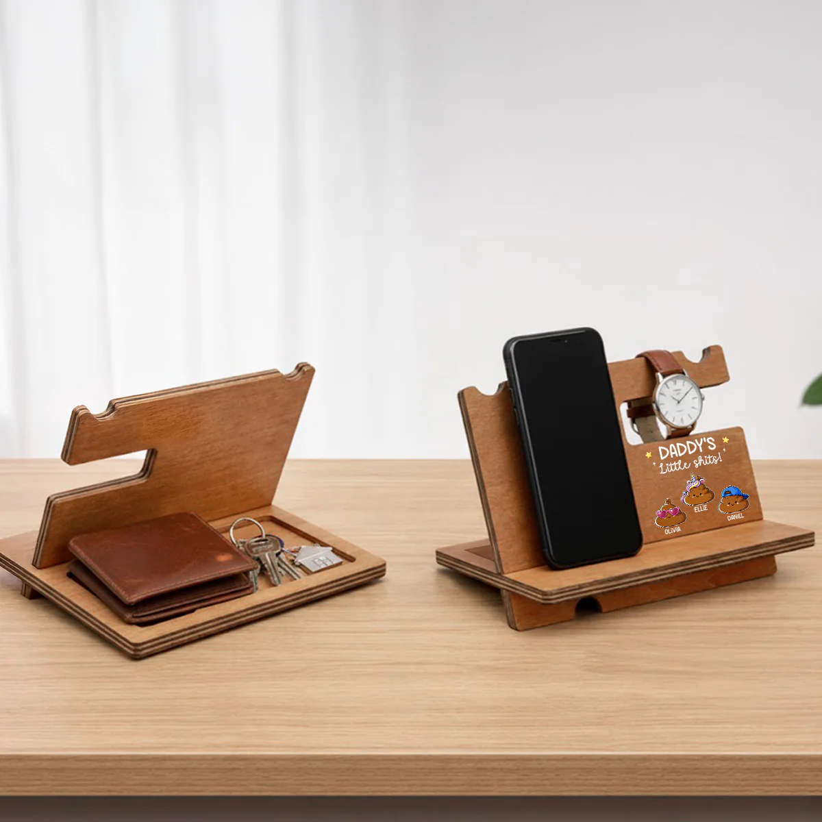 Little Shits - Personalized Custom Wood Phone Docking Station - Image 5