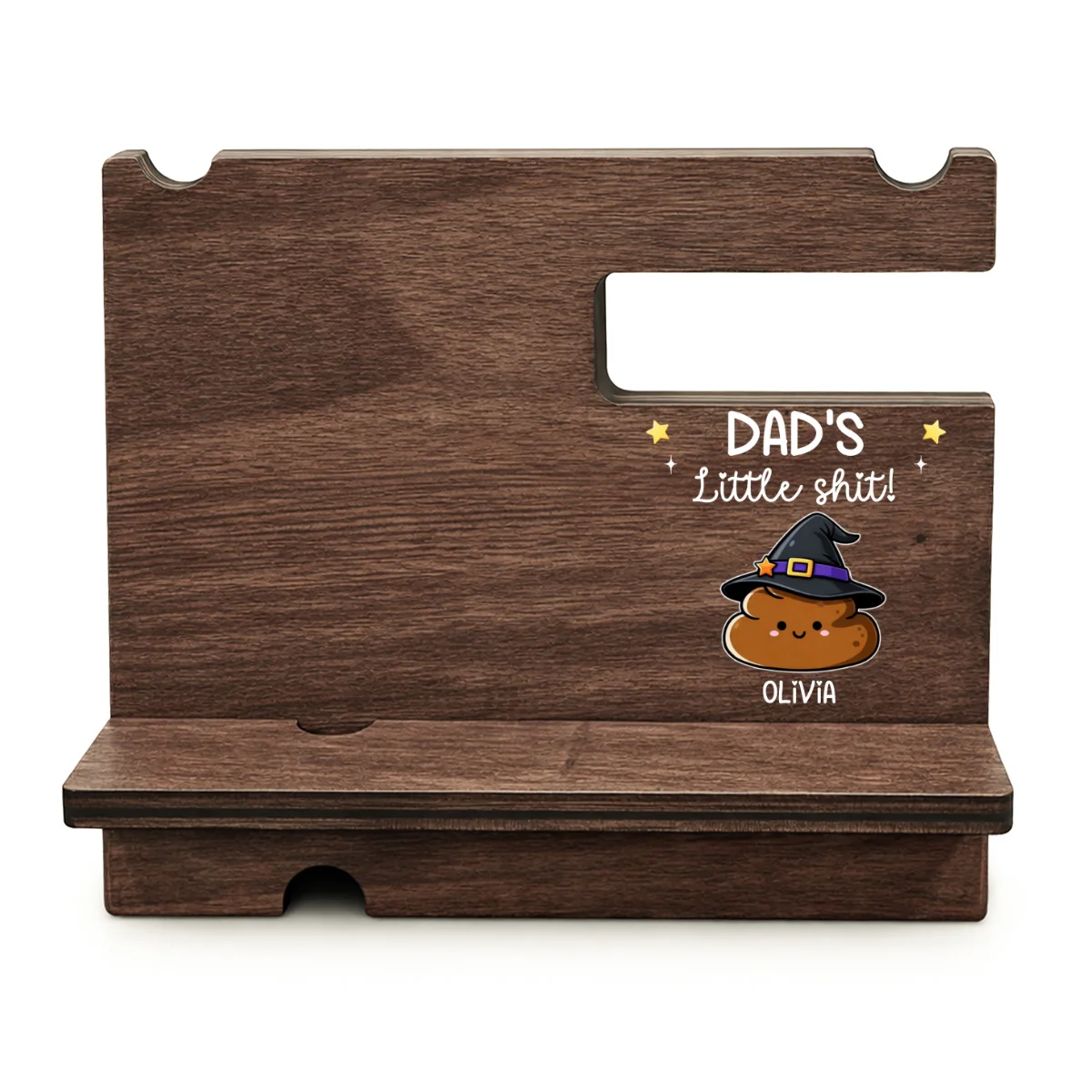 Little Shits - Personalized Custom Wood Phone Docking Station - Image 9