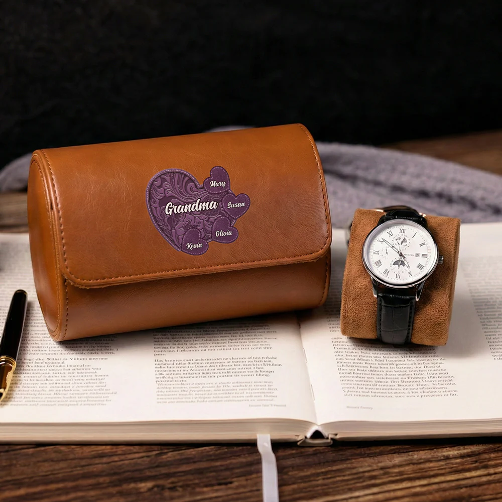 Little Sweethearts - Personalized Custom Leather Watch Case  - Image 3