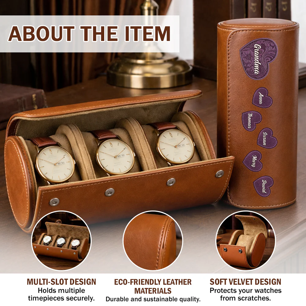 Little Sweethearts - Personalized Custom Leather Watch Case  - Image 7