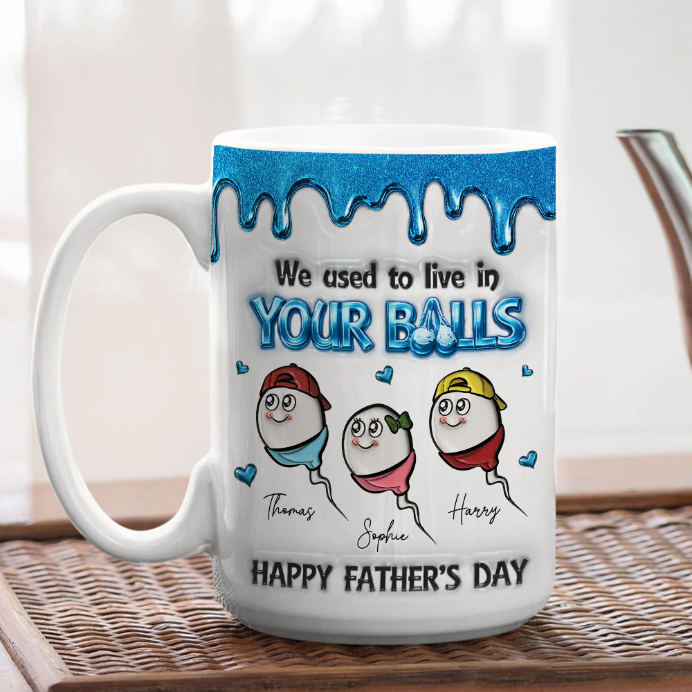 Live In Your Balls - Personalized Custom 3D Inflated Effect Mug - Image 4