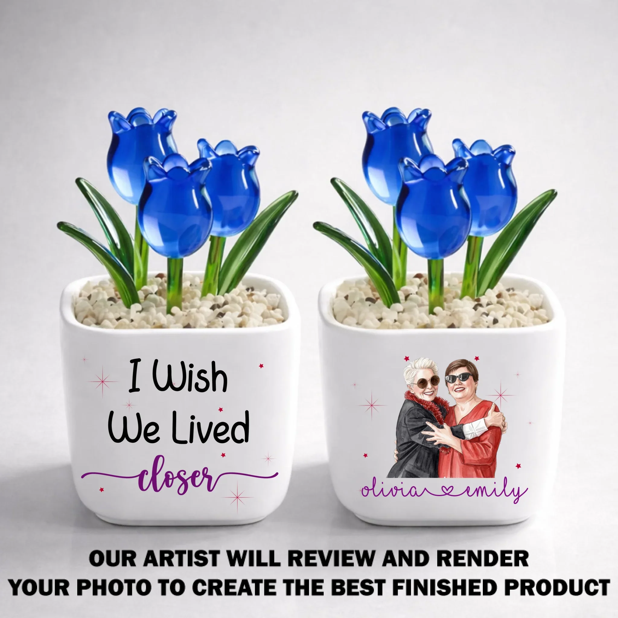 Live Next Door - Personalized Custom Glass Everlasting Tulips - Image 11