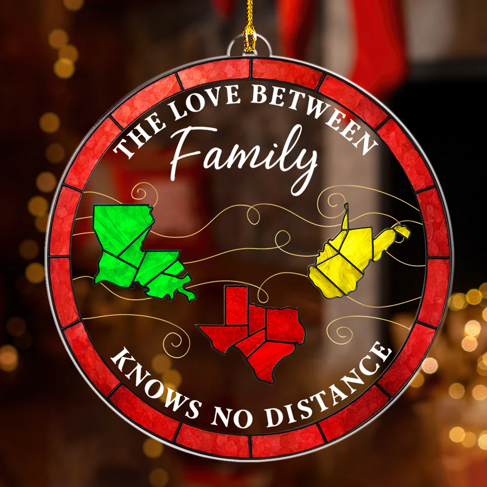 Long Distance Love - Personalized Custom Acrylic Ornament - Image 5