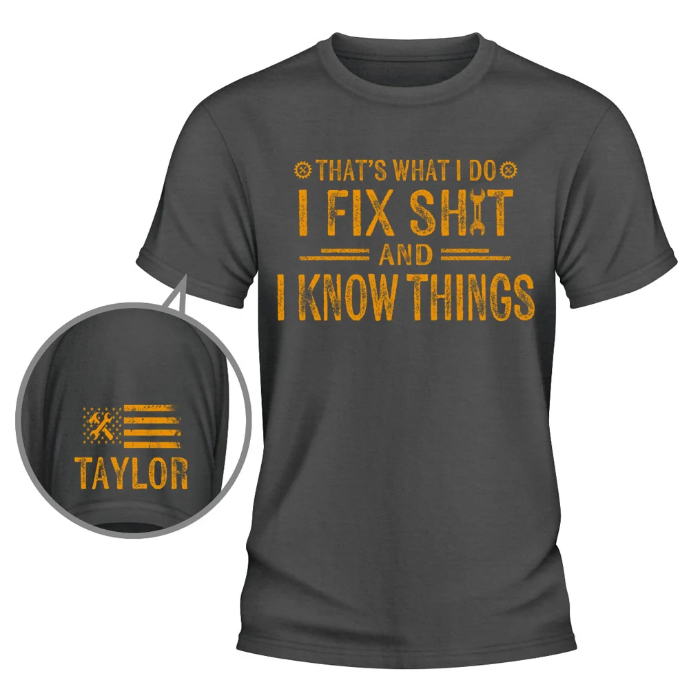 Look Amazing And I Fix Sht - Personalized Custom Shirt With Design On Sleeve - Image 10