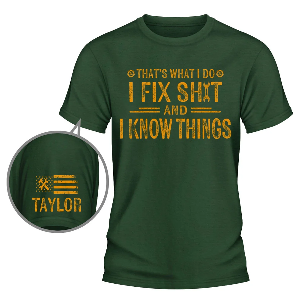 Look Amazing And I Fix Sht - Personalized Custom Shirt With Design On Sleeve - Image 8
