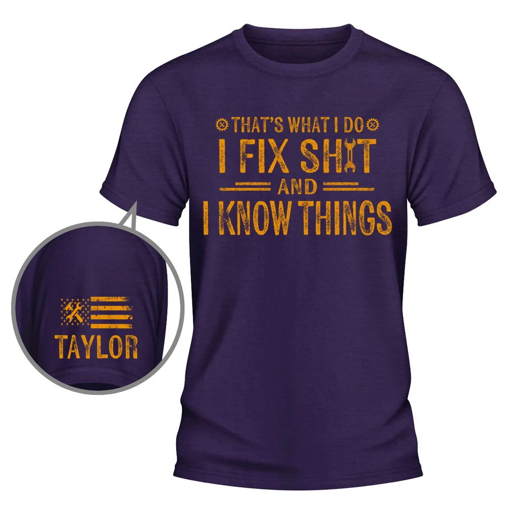 Look Amazing And I Fix Sht - Personalized Custom Shirt With Design On Sleeve - Image 9