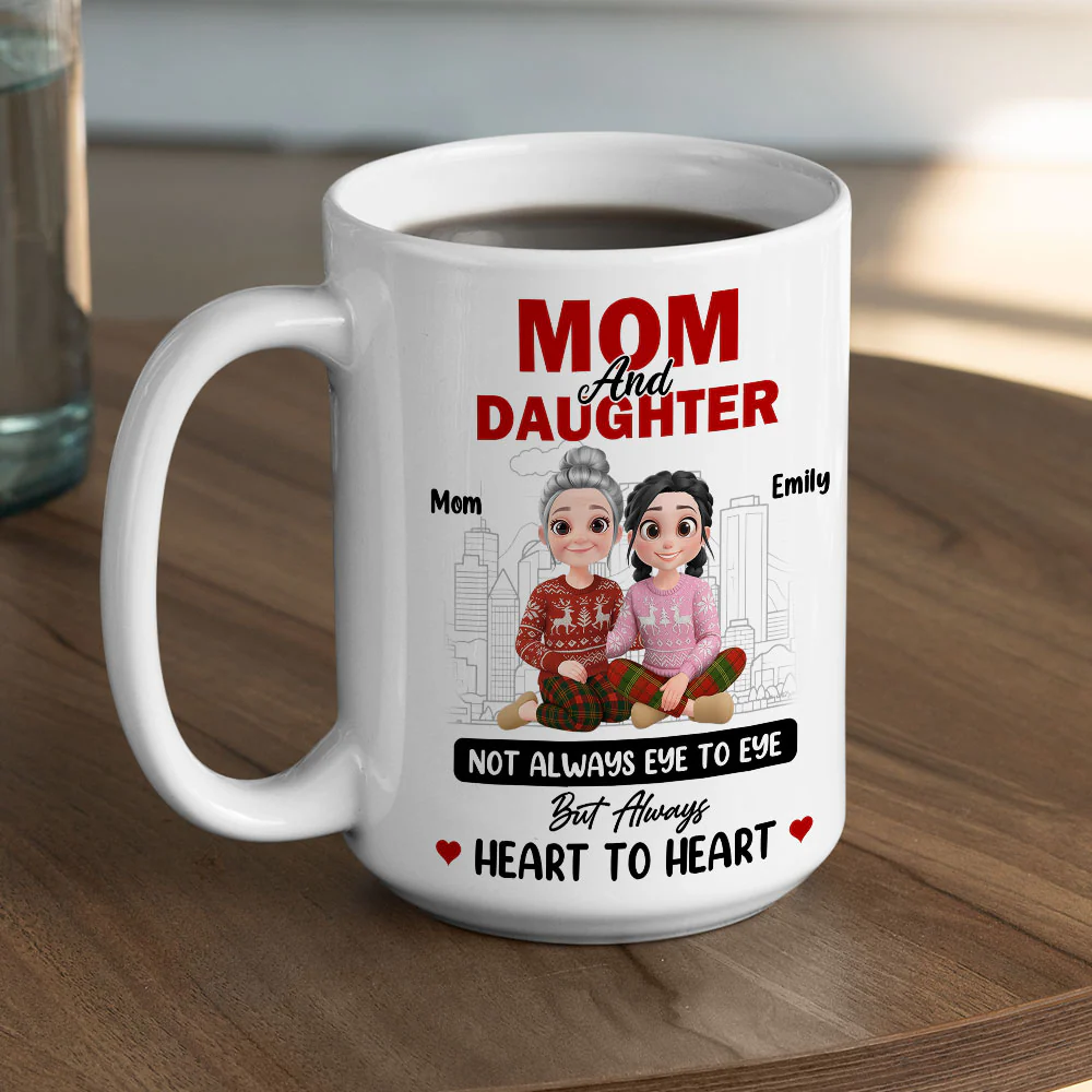 Love Flows Mother To Daughter - Personalized Custom Coffee Mug - Image 6