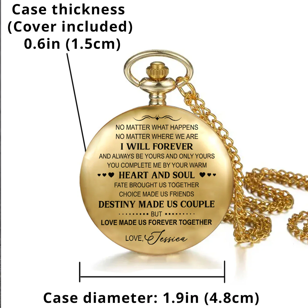 Love Forever - Personalized Custom Print Pocket Watch - Image 5