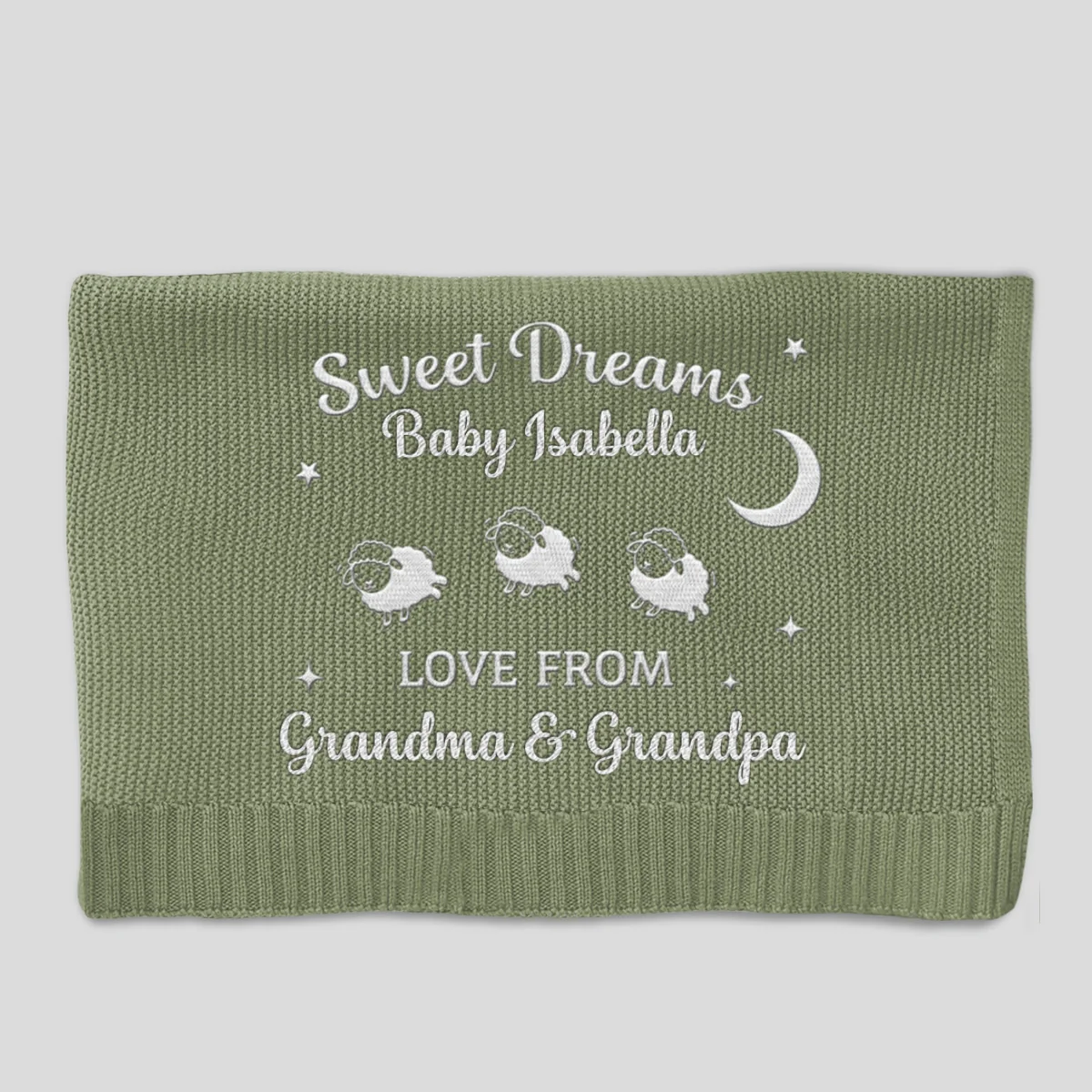 Love From Grandma - Personalized Custom Embroidered Knitted Baby Blanket - Image 10