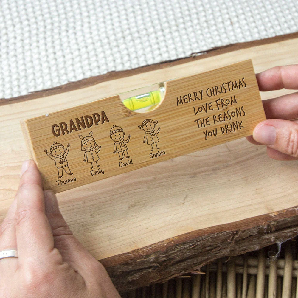 Love From The Reasons You Drink - Personalized Custom Engraved Wooden Spirit Level Bottle Opener - Image 2