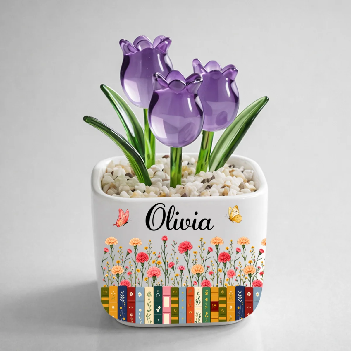 Love Grows Between Pages - Personalized Custom Glass Everlasting Tulips - Image 11
