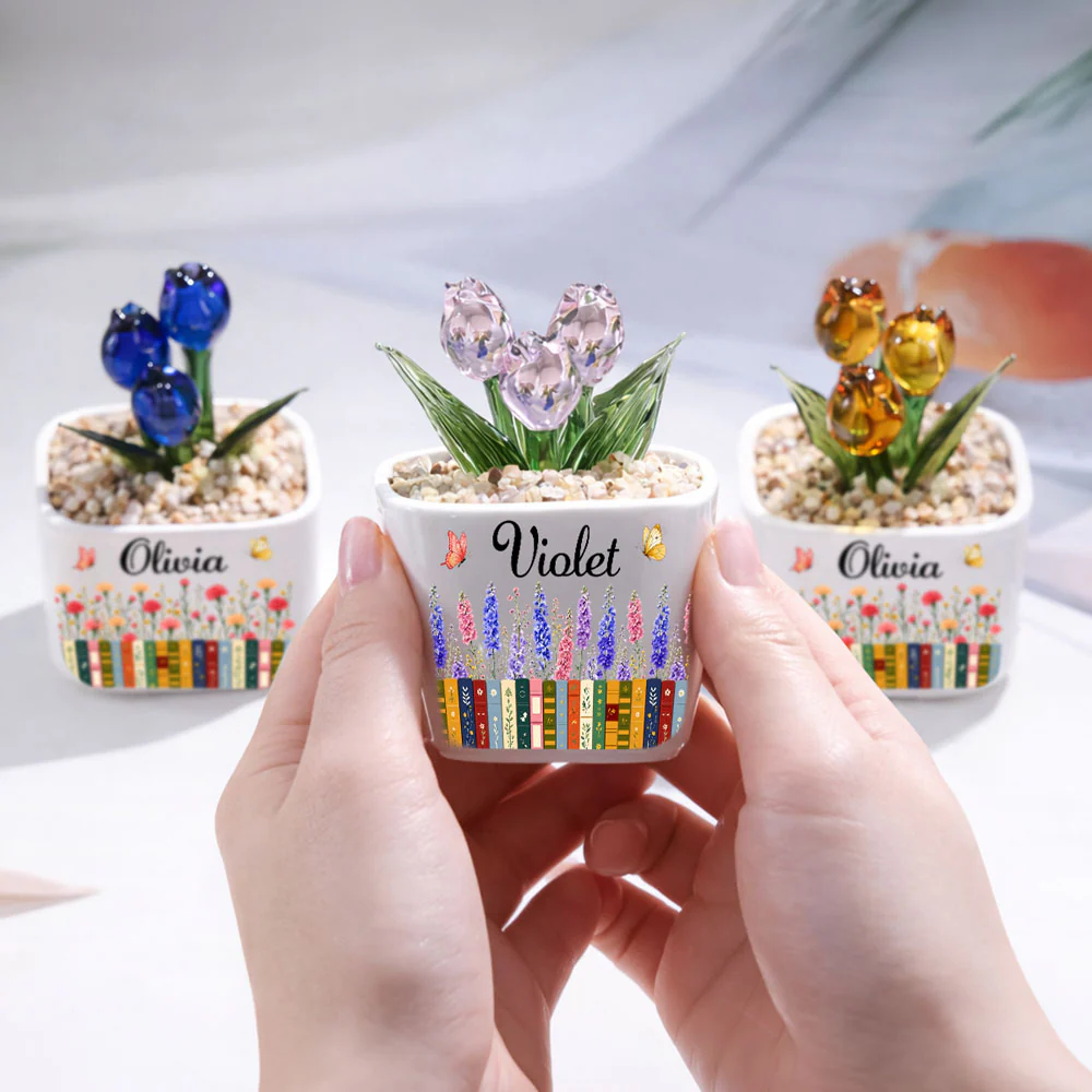 Love Grows Between Pages - Personalized Custom Glass Everlasting Tulips - Image 7