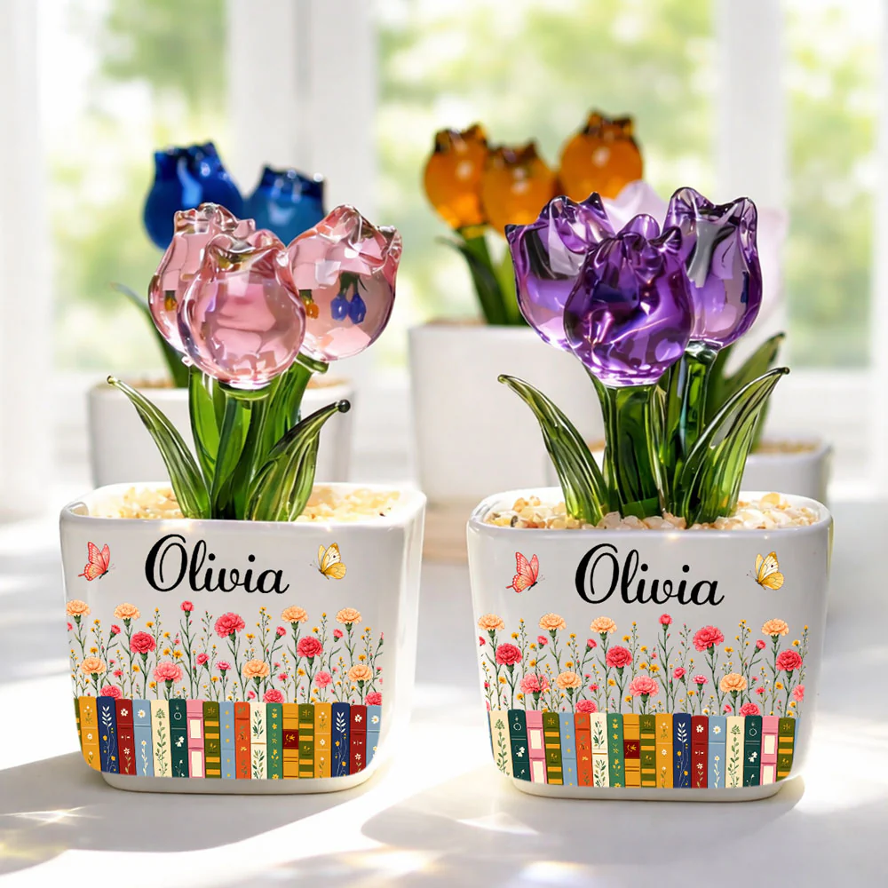 Love Grows Between Pages - Personalized Custom Glass Everlasting Tulips - Image 8