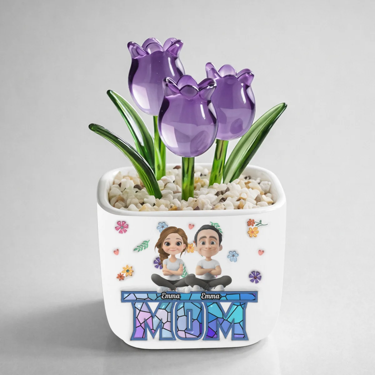 Love Grows Into Family - Personalized Custom Glass Everlasting Tulips - Image 9